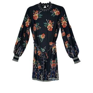 Flying Tomato Dress Women Small Floral Anthropologie Easy Care Lined Long Sleeve